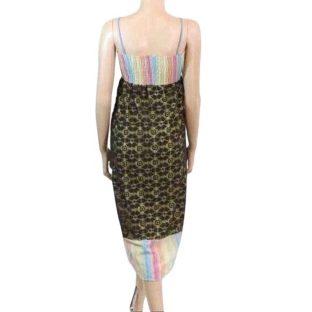 RARE FK for LF Multicolored Rainbow & Lace Overlay Midi Dress - Picture 2 of 4